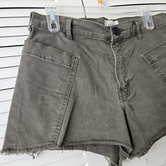 FRAME WASHED FATIGUE HIGH WAIST PATH POCKETS UTILITY SHORTS SIZE 30  #083 - Picture 6 of 11